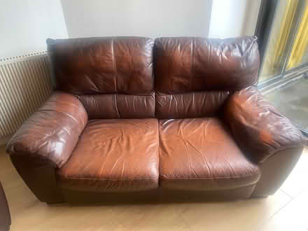 Photo of free 2 Seater Leather Sofa & Chair (Ranelagh)