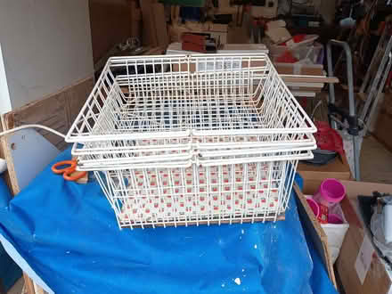 Photo of free 4 plastic covered wire baskets - white (Billing Road East area) #1