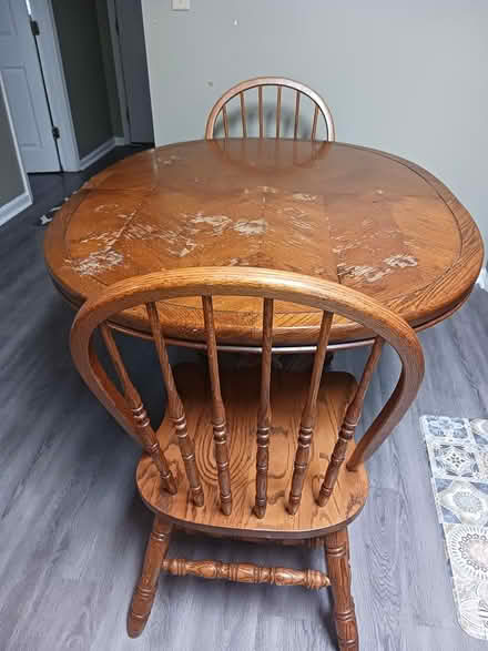 Photo of free Solid Oak Table & chairs (30083)