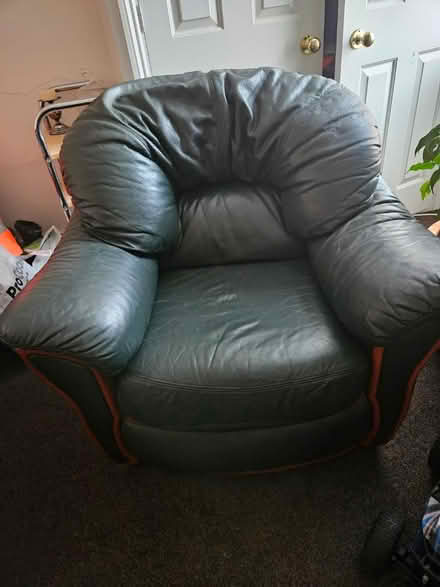 Photo of free Leather 3 seater sofa and armchair (Chatham, ME4) #1