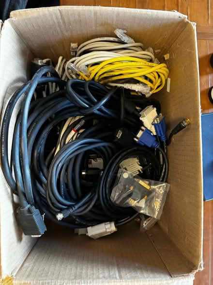 Photo of free Box of misc video & network cables (North Hollywood)