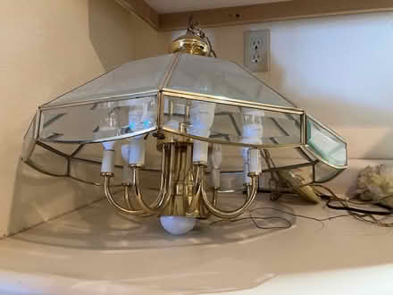 Photo of free brass & glass hanging lamp (south sunnyvale) #1