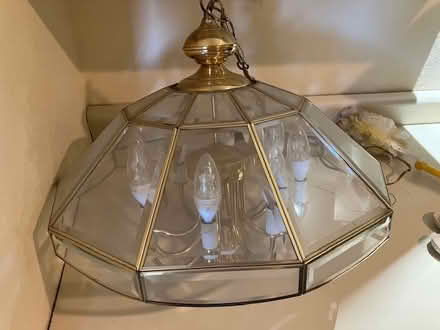 Photo of free brass & glass hanging lamp (south sunnyvale) #2