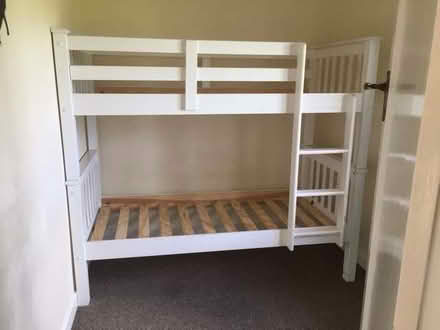 Photo of free child size wooden bunk bed frame (Wrenbury CW5) #1