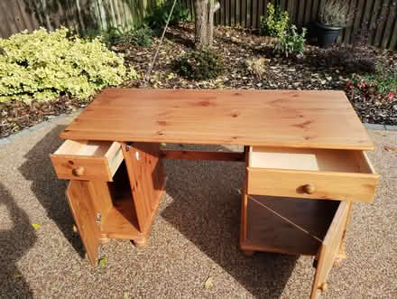 Photo of free Pine computer desk (Tharston NR15) #3