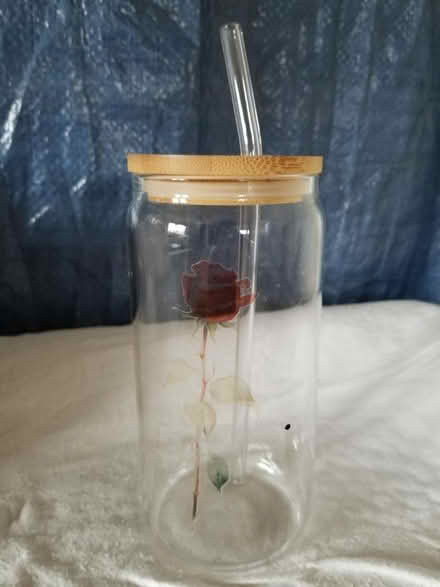 Photo of free Glass drink bottle with straw (Gloucester) #2