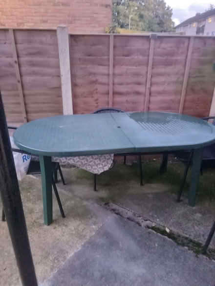 Photo of free Big green plastic table (Wood Farm OX3) #2