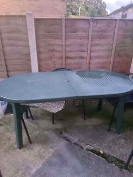 Photo of free Big green plastic table (Wood Farm OX3) #1