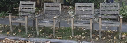 Photo of free 4 wooden deck chairs (Newton, MA) #1