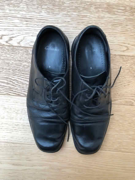 Photo of free Clarks Men’s black leather smart shoes. Size 9 (Colesmead RH2) #2