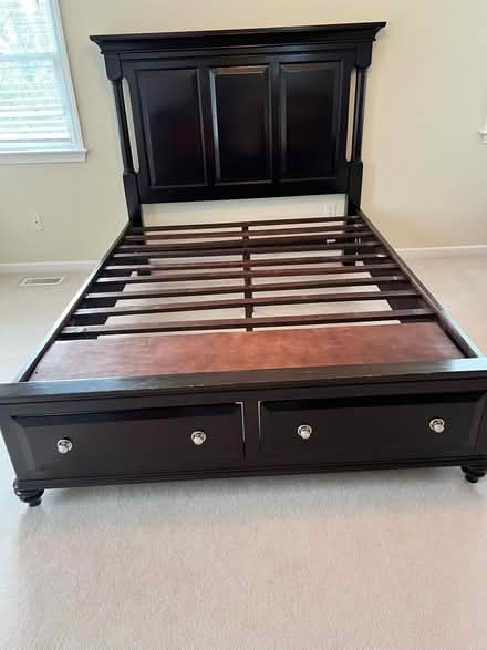 Photo of free Wood queen bed frame (Commercial Point)