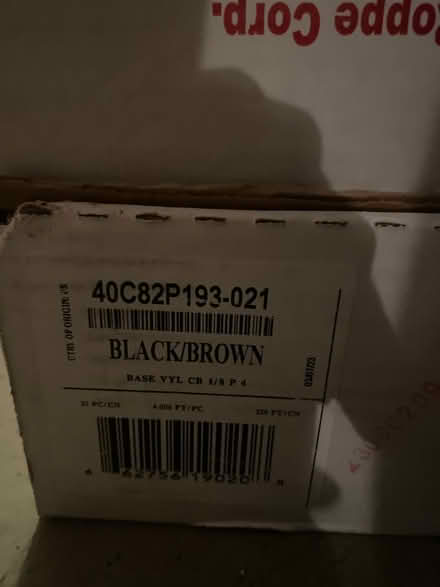 Photo of free Vinyl cove base, black/brown (East Somerville) #3