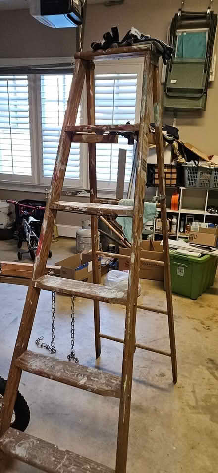 Photo of free Wooden step ladder (SP Charlotte, near Harris Y) #1