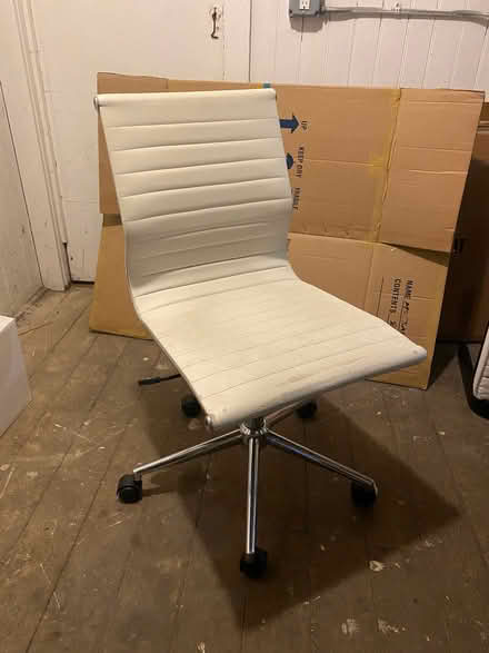 Photo of free White leather desk chair (San Francisco NoPa) #1