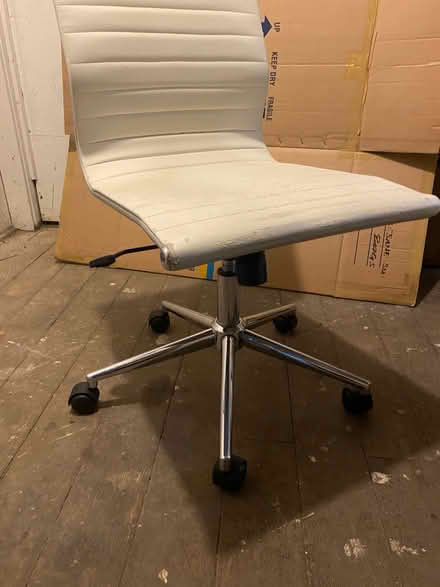 Photo of free White leather desk chair (San Francisco NoPa) #2