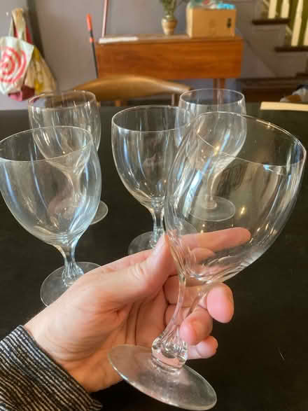 Photo of free Wine glasses, set of five (Roxborough/ Wissahickon) #1