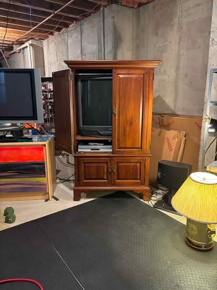 Photo of free Solid wood cabinet + 36” Sony TV (Littleton) #2