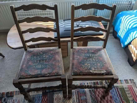 Photo of free 4 oak dining chairs for restoration (Beauchief S8) #1