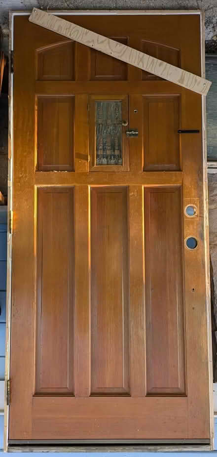 Photo of free Exterior door in frame, solid wood (West End Santa Rosa) #1