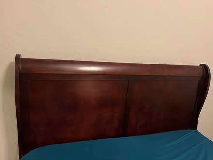 Photo of free Wooden bed frame (Stone oak) #1