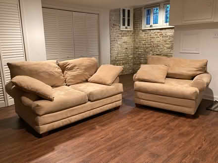 Photo of free Beige Arm & Couch set (Wakefield/Forest Hills) #1