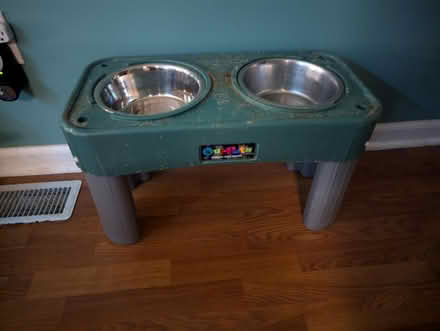 Photo of free Dog food and water bowls & stand (Denbigh) #1