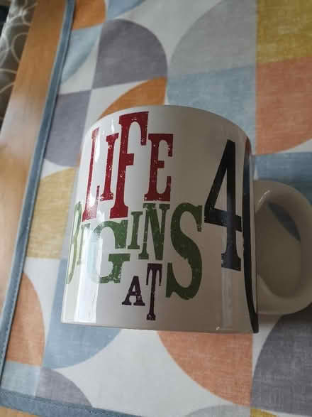 Photo of free Mega 'Life Begins at 40' mug (East Winch PE32) #1