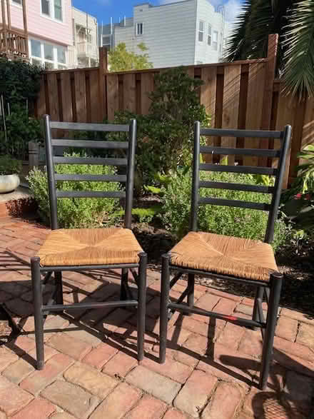 Photo of free Black ladderback chairs (pair) (San Francisco NoPa) #1