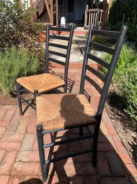 Photo of free Black ladderback chairs (pair) (San Francisco NoPa) #2