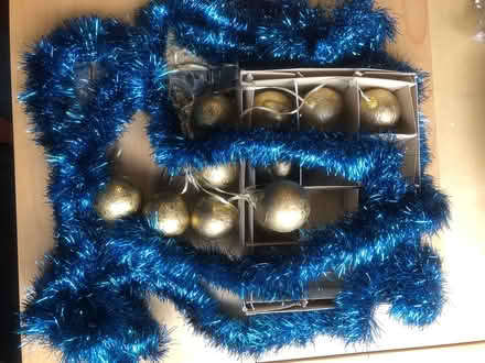 Photo of free Christmas Balls and Blue Tinsel (North Tonbridge TN9) #4