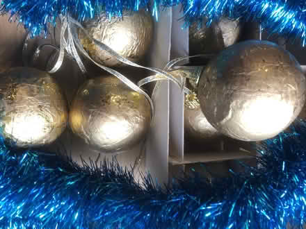 Photo of free Christmas Balls and Blue Tinsel (North Tonbridge TN9) #3