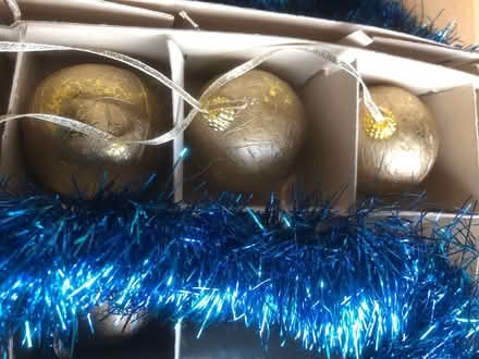 Photo of free Christmas Balls and Blue Tinsel (North Tonbridge TN9) #2