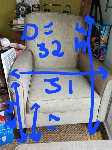 Photo of free Beige Chair & Ottoman - Good (Bloomfield, NJ) #2