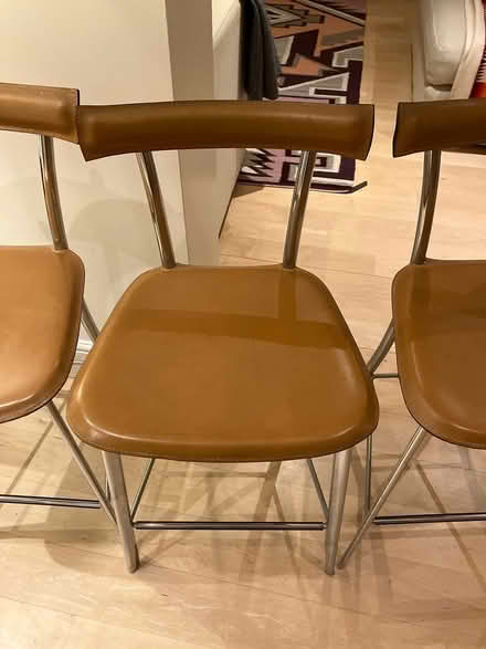 Photo of free Tan leather and chrome barstools (OX3 Headington, Oxford) #2