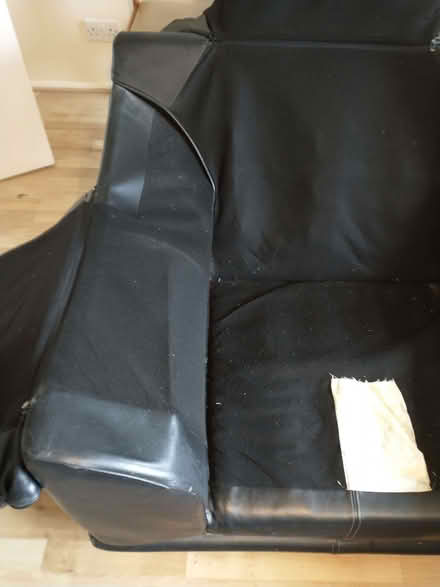 Photo of free black leather 2 seat sofa (Wivenhoe CO7) #2