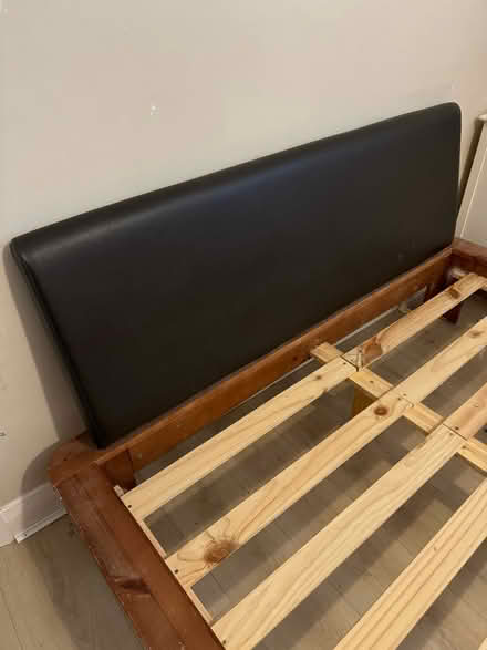 Photo of free Vinyl Headboard & Wooden Double Bed (Hambleton YO8) #1