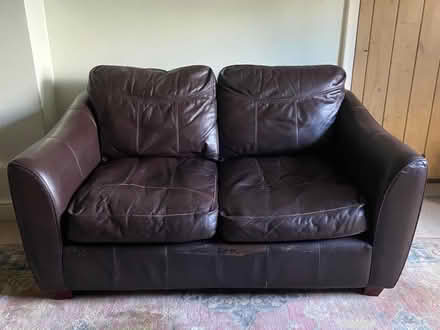 Photo of free Chocolate Brown Leather 3 Piece Suite! (Epping Green CM16) #1