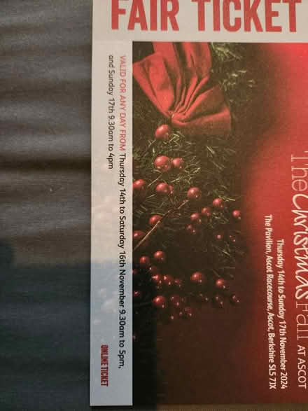 Photo of free 2 Christmas fair tickets at Ascot (Farnborough GU14) #2