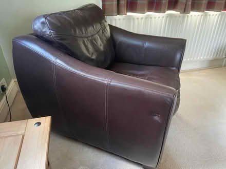 Photo of free Chocolate Brown Leather 3 Piece Suite! (Epping Green CM16) #4