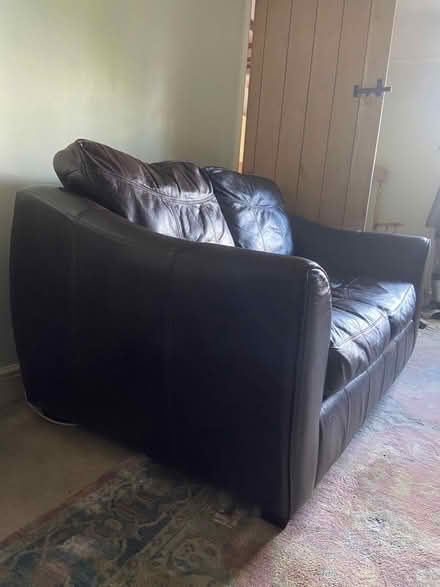 Photo of free Chocolate Brown Leather 3 Piece Suite! (Epping Green CM16) #2