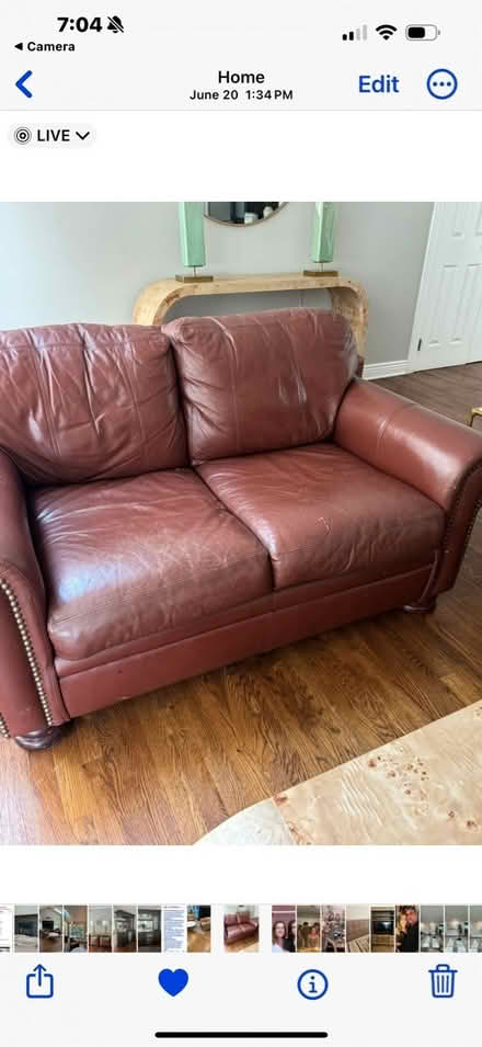 Photo of free Leather loveseat (Montvale NJ) #1