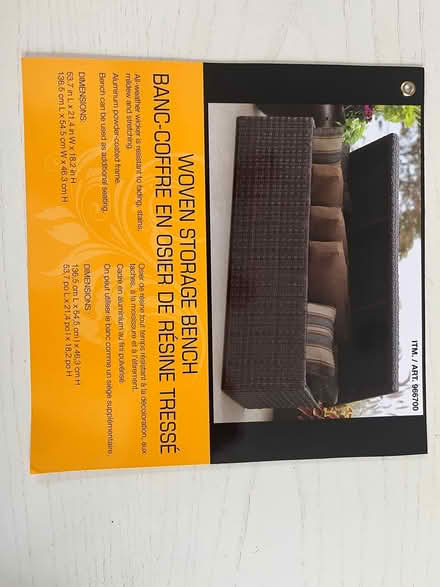 Photo of free Sunbrella woven storage bench (Long Reach Village, Columbia) #1