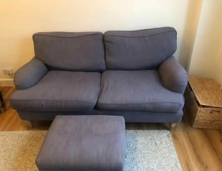 Photo of free Grey sofa and footstool (West hampstead) #2