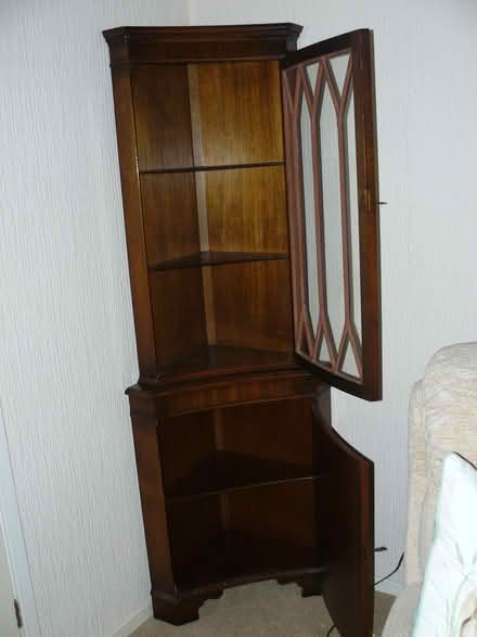 Photo of free Vintage lockable wooden corner cupboard/display cabinet (Boley Park WS14) #2