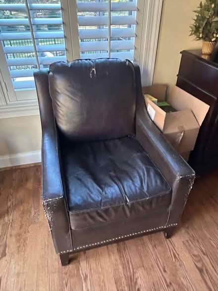 Photo of free Brown leather chair (Potomac, MD) #1