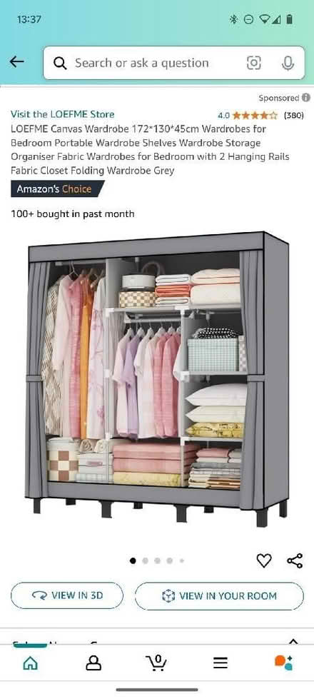 Photo of free Fabric Wardrobe (Harrogate HG2) #2