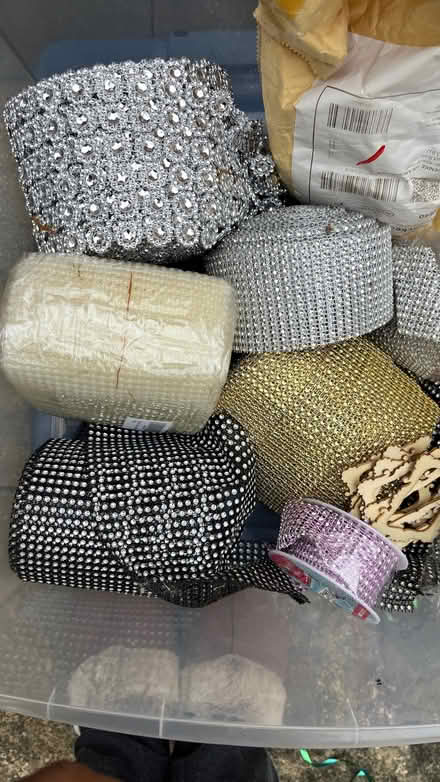 Photo of free Sparkling Crystal Diamonds Rhinestone Ribbon Lattice Mesh (Thrapston NN14) #1