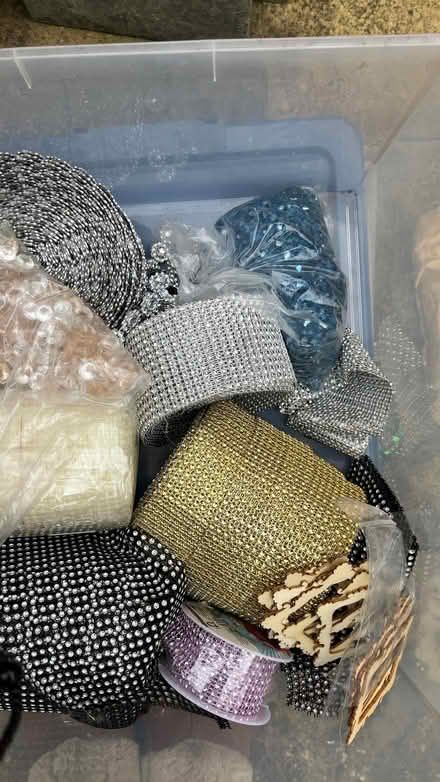 Photo of free Sparkling Crystal Diamonds Rhinestone Ribbon Lattice Mesh (Thrapston NN14) #2