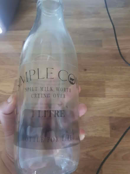 Photo of free Large glass milk bottle (Moorfields) #1