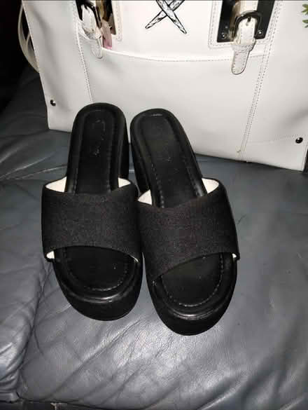 Photo of free Black Wedge Sandals size 9.5 woman (Lomas & Eubank area) #2